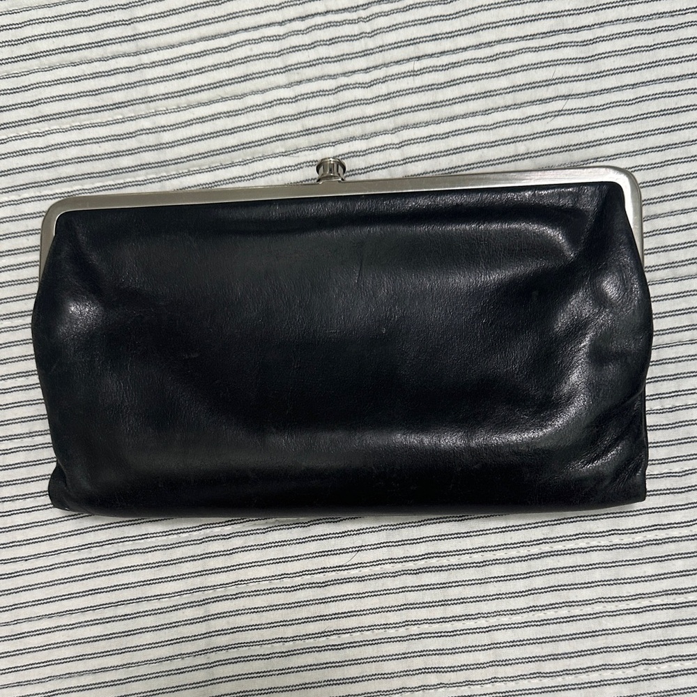 HOBO Black Leather Lauren Clutch